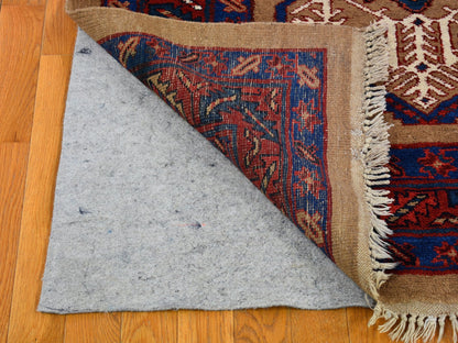 Serab Antique hand-knotted wool runner in Brown & Red, 4'1" x 12'8" — SKU O066597 (view 4)