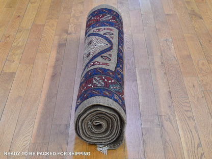 Serab Antique hand-knotted wool runner in Brown & Red, 4'1" x 12'8" — SKU O066597 (view 5)