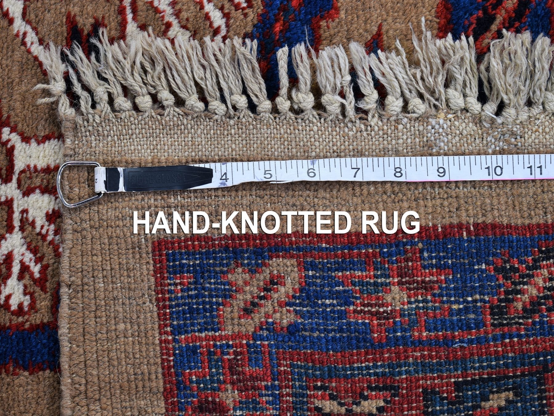 Serab Antique hand-knotted wool runner in Brown & Red, 4'1" x 12'8" — SKU O066597 (view 7)