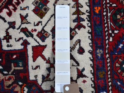 Ivory 3'4" x 13'8" Persian Hand knotted Wool Rug - Sku: O066602