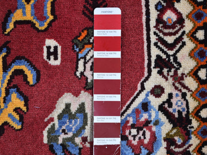 Red 3'7" x 5'0" Persian Hand knotted Wool Rug - Sku: O066628