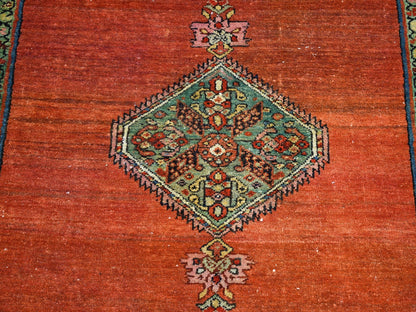 Red 4'8" x 12'0" Persian Hand knotted Wool Rug - Sku: O066657