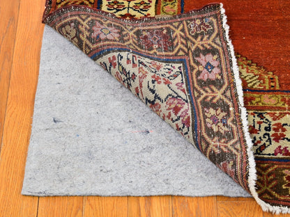 Red 4'8" x 12'0" Persian Hand knotted Wool Rug - Sku: O066657