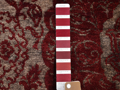 Wool / Silk hand-knotted wool rug in Red, 3'2" x 5'7" — SKU O066663 (view 3)
