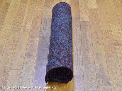 Red 3'2" x 5'7" Wool / Silk Hand knotted Wool Rug - Sku: O066663