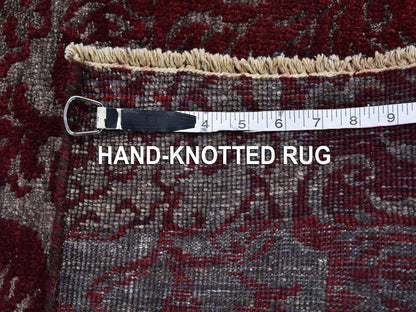 Red 3'2" x 5'7" Wool / Silk Hand knotted Wool Rug - Sku: O066663