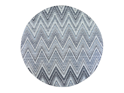 Grey 9'0" x 9'0" Modern / Contemporary Hand knotted Wool/Silk Rug - Sku: O066695