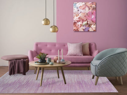 Pink 6'1" x 9'2" Modern / Contemporary Hand knotted Wool Rug - Sku: O066697