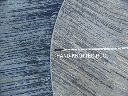 Modern / Contemporary hand-knotted wool rug in Blue, 12'2" x 12'2" — SKU O066699 (view 7)