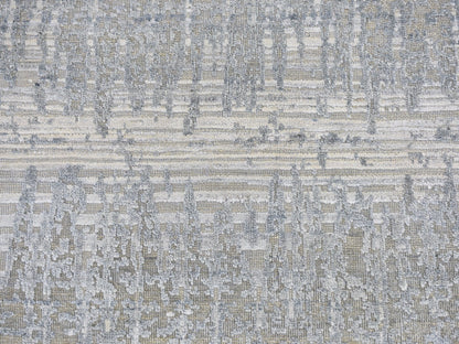 Grey 12'0" x 12'0" Modern / Contemporary Hand knotted Wool/Silk Rug - Sku: O066700