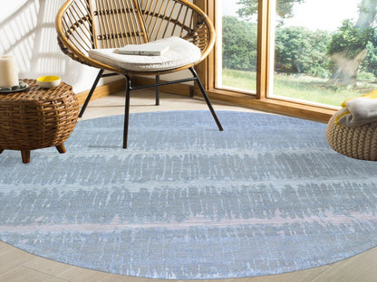 Grey 10'1" x 10'1" Modern / Contemporary Hand knotted Wool/Silk Rug - Sku: O066701
