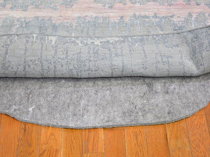 Grey 10'1" x 10'1" Modern / Contemporary Hand knotted Wool/Silk Rug - Sku: O066701