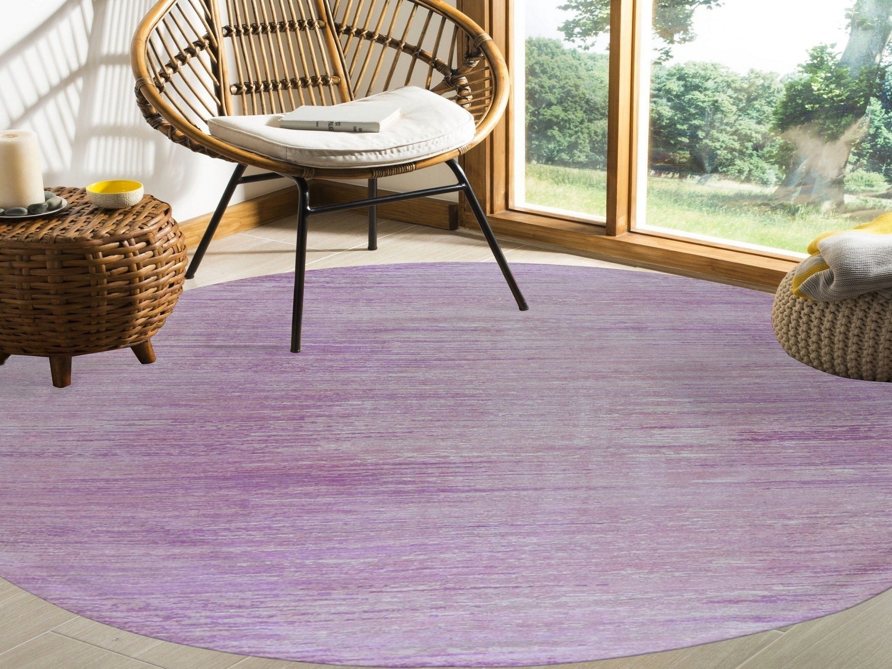 Modern / Contemporary hand-knotted wool rug in Pink, 9' x 9' — SKU O066702 (view 2)