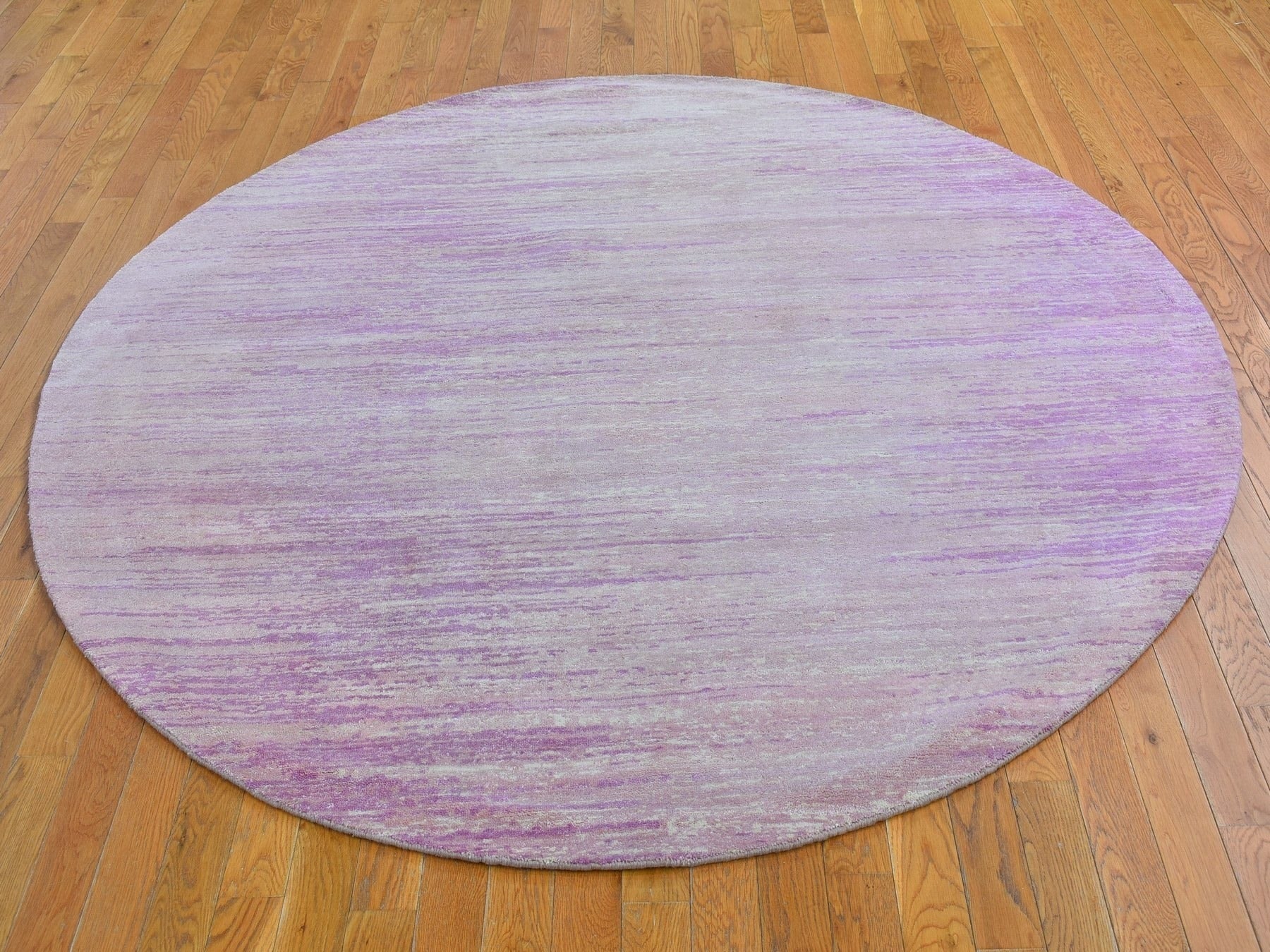 Modern / Contemporary hand-knotted wool rug in Pink, 7' x 7' — SKU O066705 (view 2)