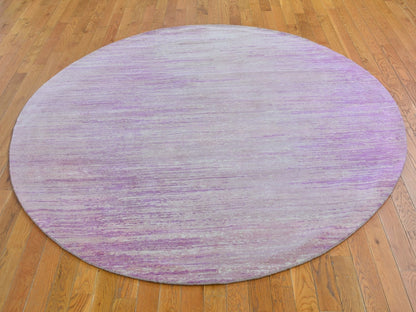Pink 7'0" x 7'0" Modern / Contemporary Hand knotted Wool Rug - Sku: O066705