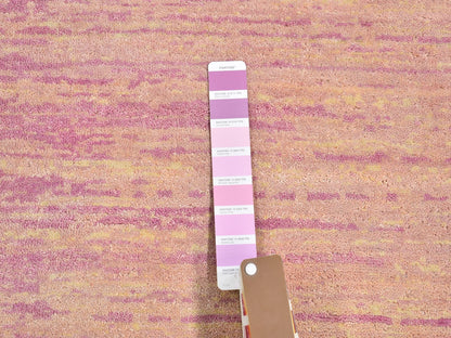 Pink 7'0" x 7'0" Modern / Contemporary Hand knotted Wool Rug - Sku: O066705