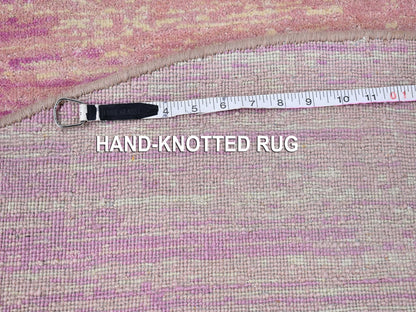 Pink 6'2" x 6'2" Modern / Contemporary Hand knotted Wool Rug - Sku: O066706