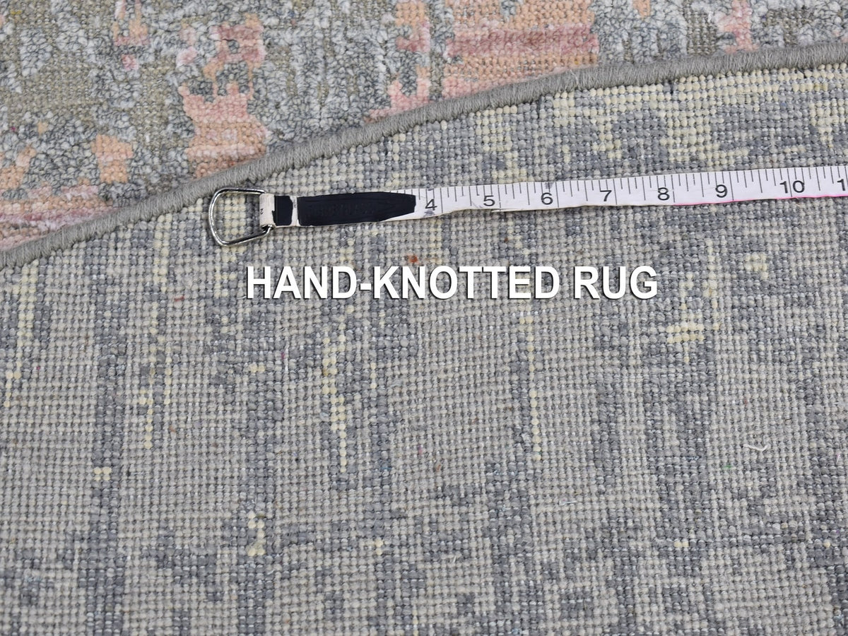 Modern / Contemporary hand-knotted wool/silk rug in Gray, 6' x 6' — SKU O066707 (view 8)
