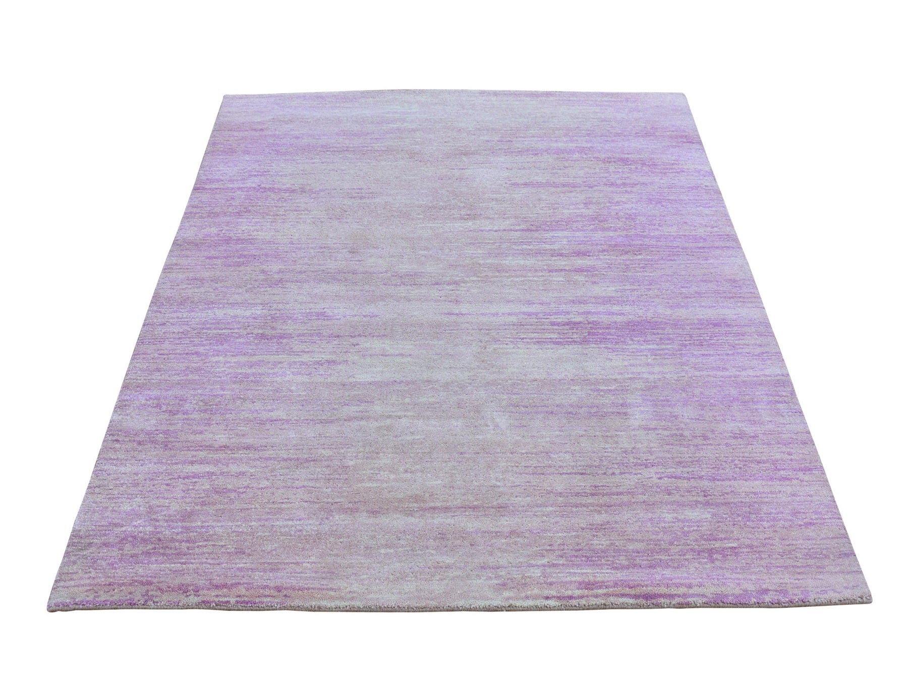 Modern / Contemporary hand-knotted wool rug in Pink, 4'1" x 6'2" — SKU O066710
