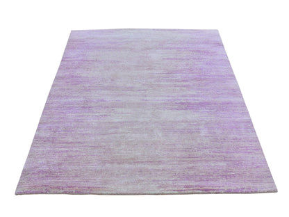 Pink 4'1" x 6'2" Modern / Contemporary Hand knotted Wool Rug - Sku: O066710