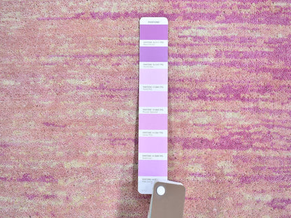 Pink 4'1" x 6'2" Modern / Contemporary Hand knotted Wool Rug - Sku: O066710