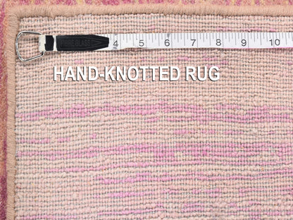Pink 4'1" x 6'2" Modern / Contemporary Hand knotted Wool Rug - Sku: O066710