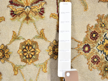 Ivory 6'1" x 6'1" Rajasthan Hand knotted Wool/Silk Rug - Sku: O066726