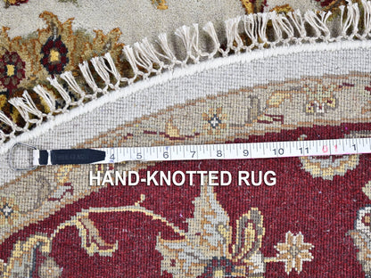 Ivory 6'1" x 6'1" Rajasthan Hand knotted Wool/Silk Rug - Sku: O066726