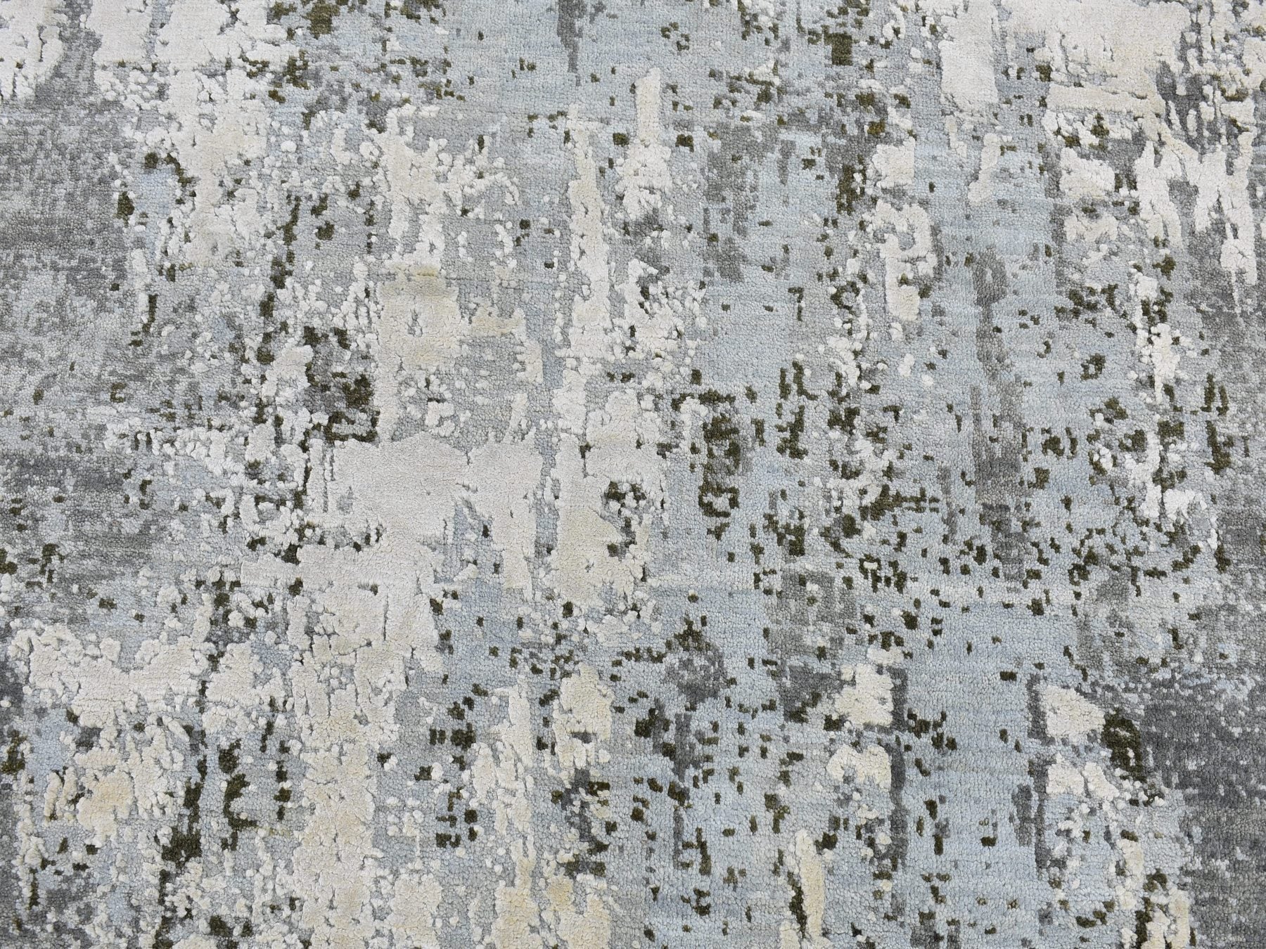 Modern / Contemporary hand-knotted wool/silk rug in Blue, 6'1" x 6'1" — SKU O066728 (view 3)