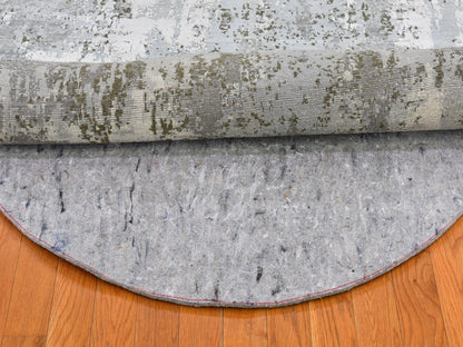 Modern / Contemporary hand-knotted wool/silk rug in Blue, 6'1" x 6'1" — SKU O066728 (view 5)