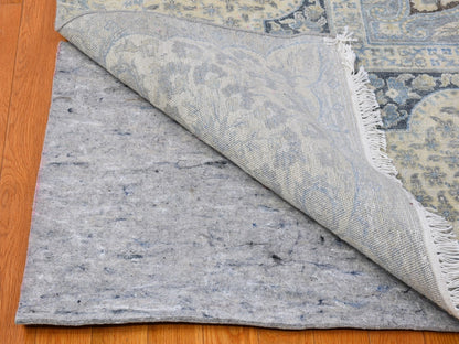 Ivory 11'10" x 16'0" Transitional Hand knotted Wool/Silk Rug - Sku: O066735