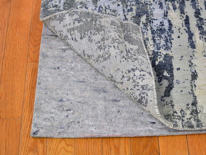 Grey 8'2" x 10'2" Modern / Contemporary Hand knotted Wool/Silk Rug - Sku: O066741