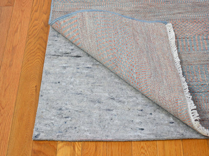 Modern / Contemporary hand-knotted wool/silk rug in Blue, 10' x 14'2" — SKU O066744 (view 8)