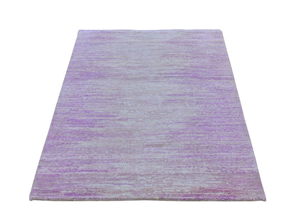 Pink 3'1" x 5'4" Modern / Contemporary Hand knotted Wool Rug - Sku: O066752