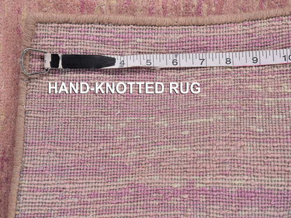 Pink 3'1" x 5'4" Modern / Contemporary Hand knotted Wool Rug - Sku: O066752