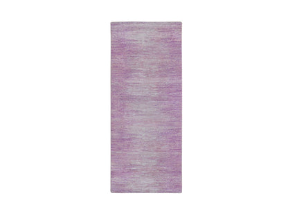 Pink 2'6" x 6'2" Modern / Contemporary Hand knotted Wool Rug - Sku: O066753