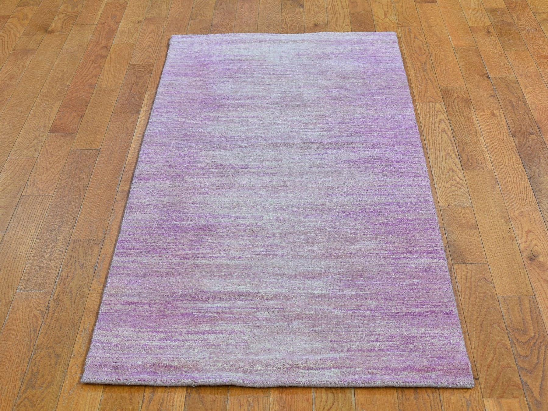 Modern / Contemporary hand-knotted wool runner in Pink, 2'6" x 6'2" — SKU O066753 (view 2)