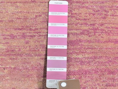 Pink 2'6" x 6'2" Modern / Contemporary Hand knotted Wool Rug - Sku: O066753
