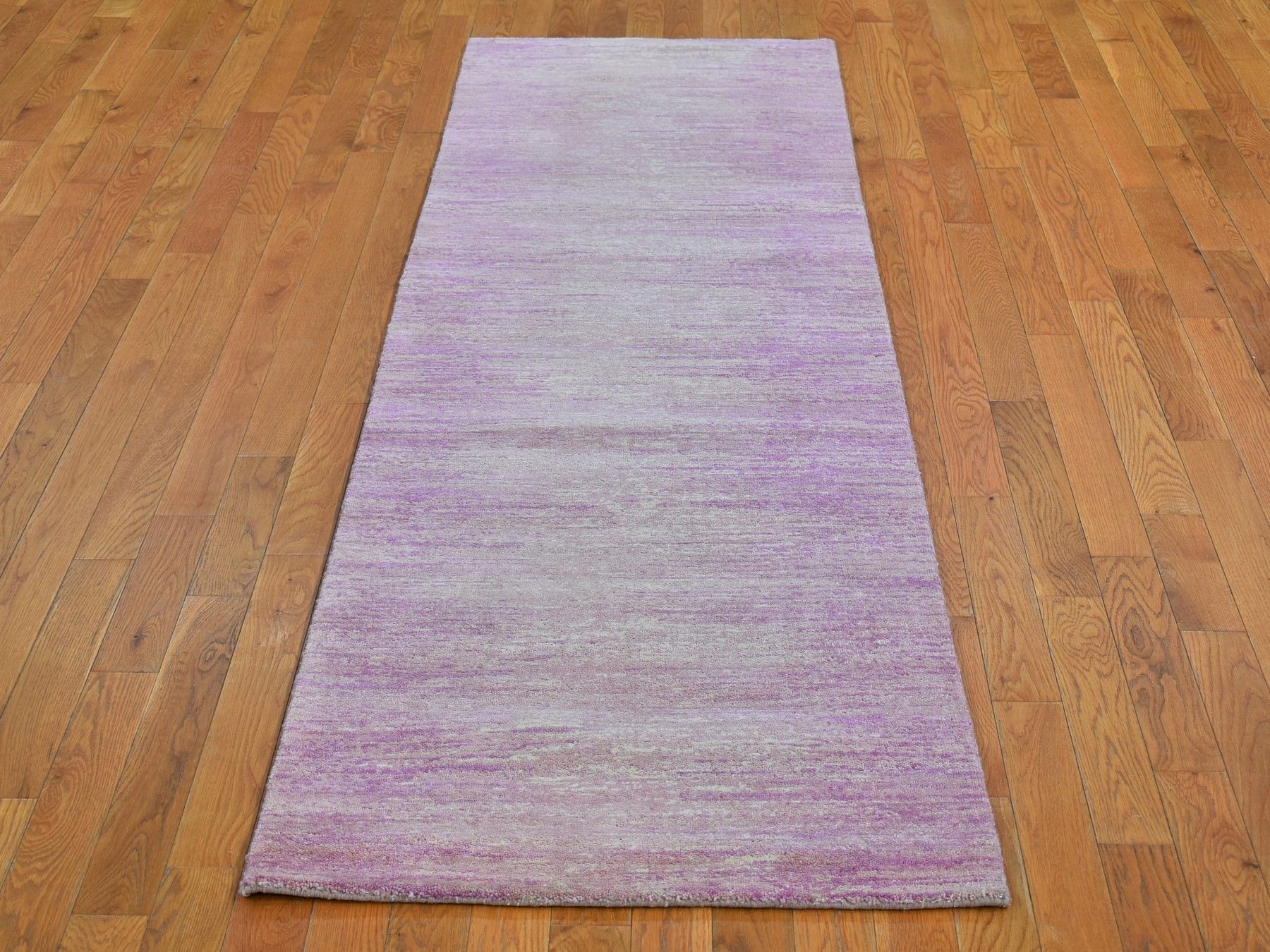 Modern / Contemporary hand-knotted wool runner in Pink, 2'7" x 8'5" — SKU O066760 (view 2)