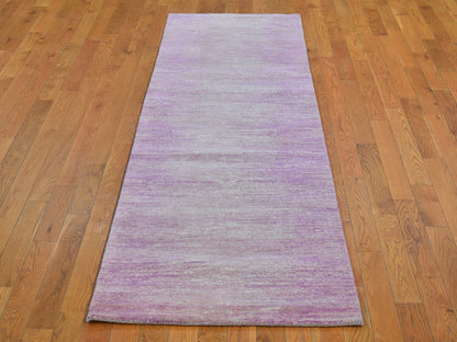 Pink 2'7" x 8'5" Modern / Contemporary Hand knotted Wool Rug - Sku: O066760
