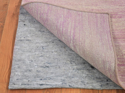 Pink 2'7" x 8'5" Modern / Contemporary Hand knotted Wool Rug - Sku: O066760