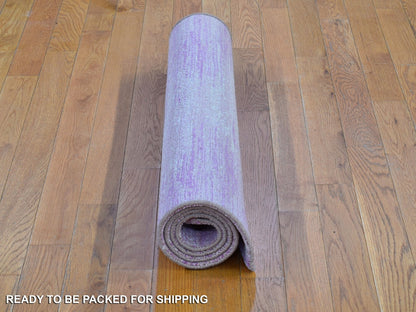 Pink 3'1" x 5'5" Modern / Contemporary Hand knotted Wool Rug - Sku: O066762