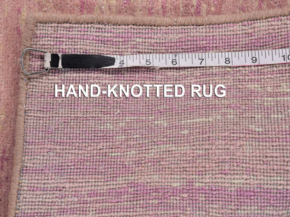 Pink 3'1" x 5'5" Modern / Contemporary Hand knotted Wool Rug - Sku: O066762