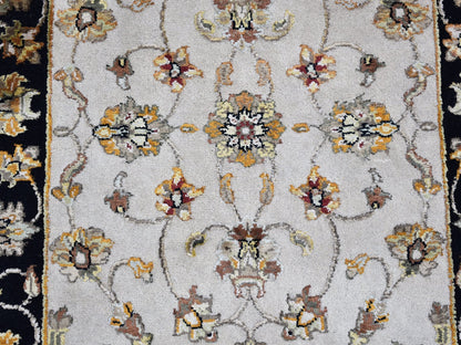 Ivory 2'7" x 9'10" Rajasthan Hand knotted Wool/Silk Rug - Sku: O066768