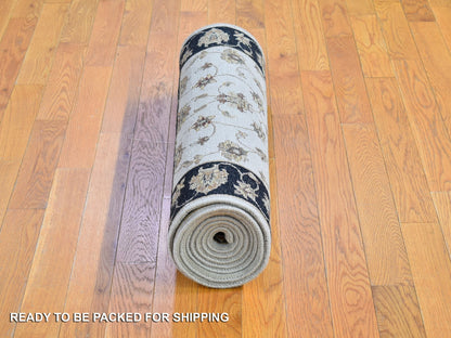 Ivory 2'7" x 9'10" Rajasthan Hand knotted Wool/Silk Rug - Sku: O066768