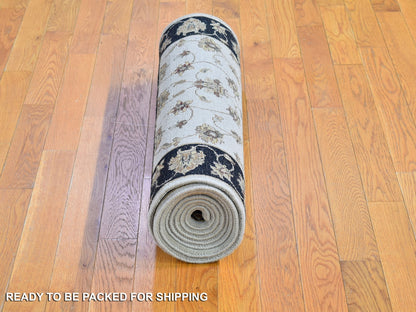 Ivory 2'7" x 9'10" Rajasthan Hand knotted Wool/Silk Rug - Sku: O066769