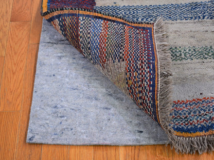 Gabbeh Persian hand-knotted wool rug in Brown, 4'1" x 5' — SKU O066777 (view 4)
