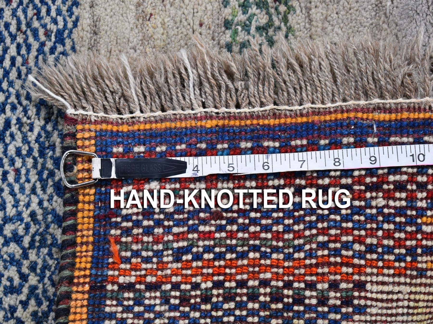 Gabbeh Persian hand-knotted wool rug in Brown, 4'1" x 5' — SKU O066777 (view 7)