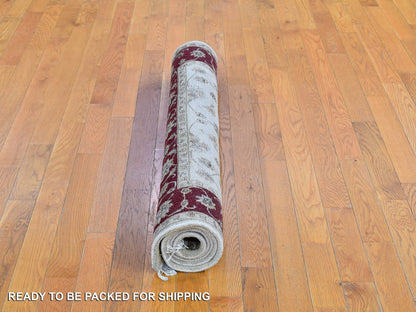 Ivory 4'0" x 6'0" Rajasthan Hand knotted Wool/Silk Rug - Sku: O066779