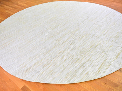 Modern / Contemporary hand-knotted wool/silk rug in Ivory, 12' x 12' — SKU O066798 (view 4)